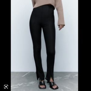 NWOT Zara Front Split Ribbed Leggings